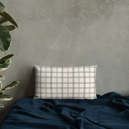 Wyatt Modern Plaid Lumbar Pillow - beige
