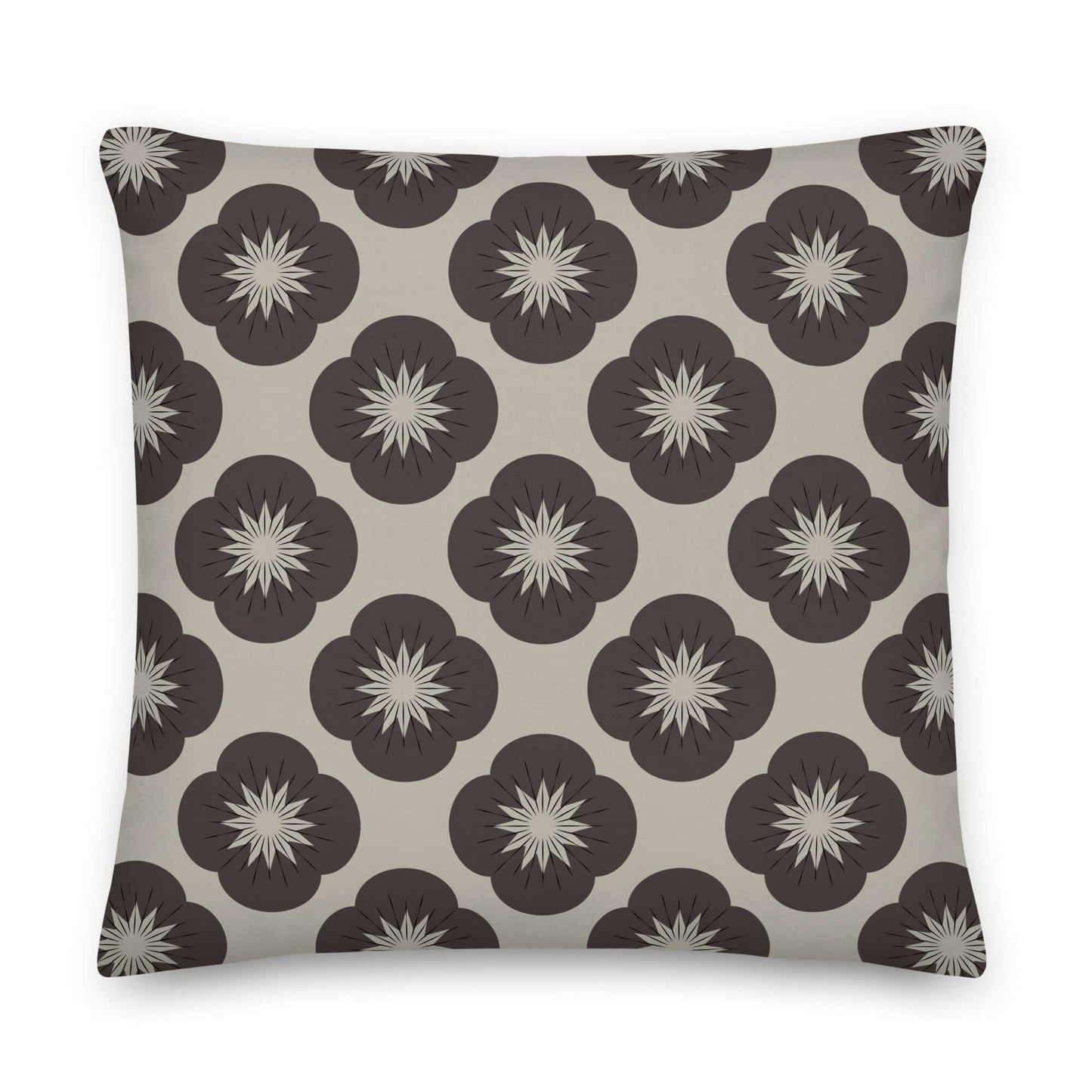 The Darleen neutral floral pillow shown from the front.