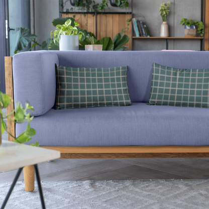 The Glen pastel plaid cottage lumbar throw pillows for couch add whimsy and charm to any home decor style.