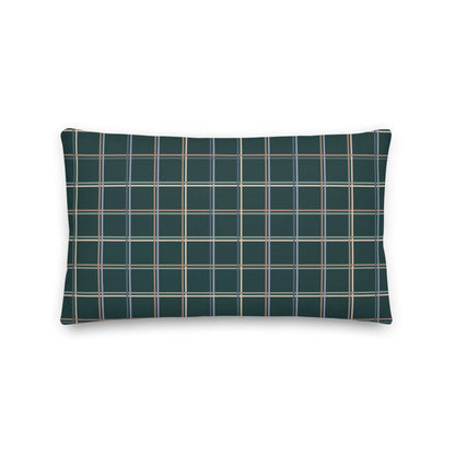 Product mockup for the Glen pastel colored plaid decorative lumbar pillow.