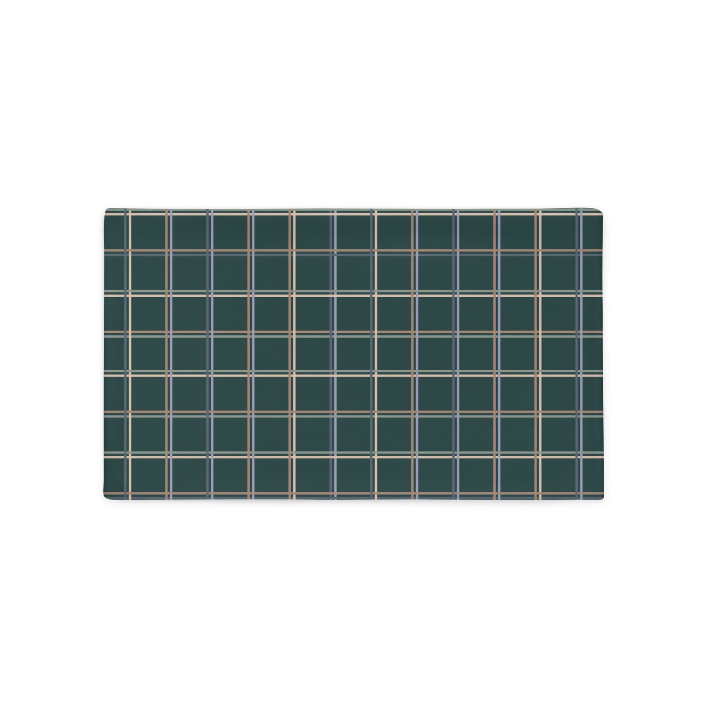The Glen lumbar throw pillow adds charm and personality to any home decor style with its soft pastel plaid design.