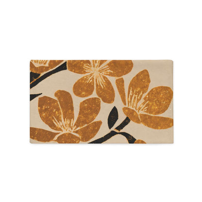 The kiva floral lumbar throw pillow cover against a white background