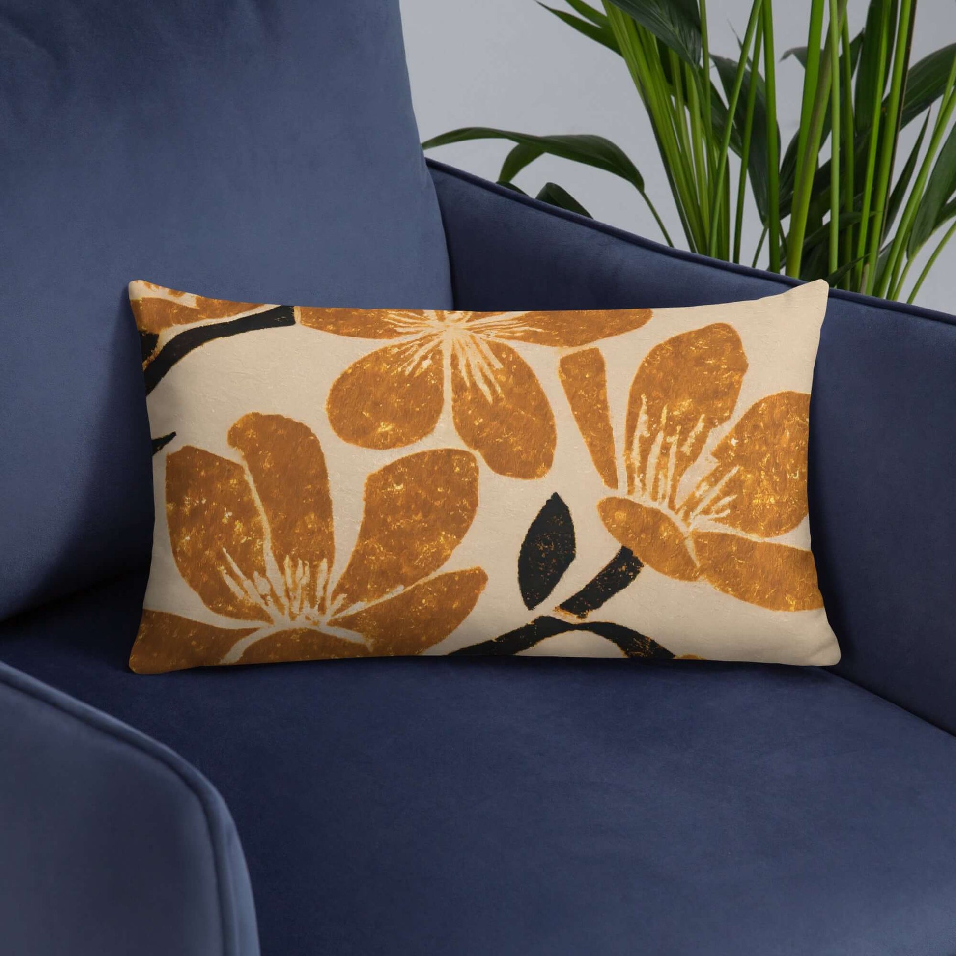 The Kiva floral lumbar throw pillows for couch is a beautiful way to add a natural element into the living room