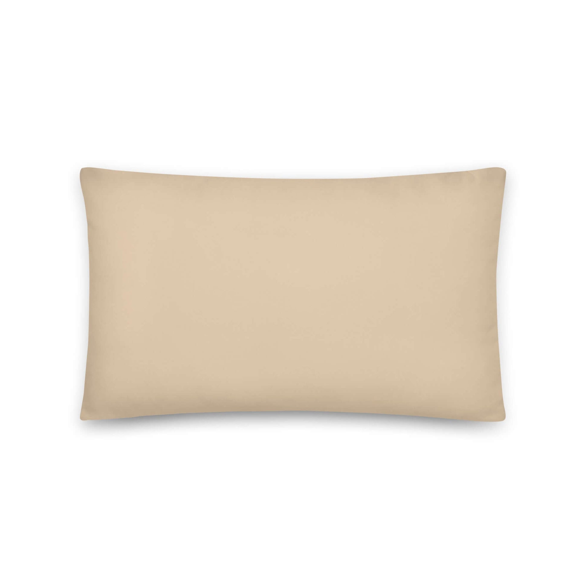 The back side of the Kiva floral lumbar throw pillow is a neutral beige.