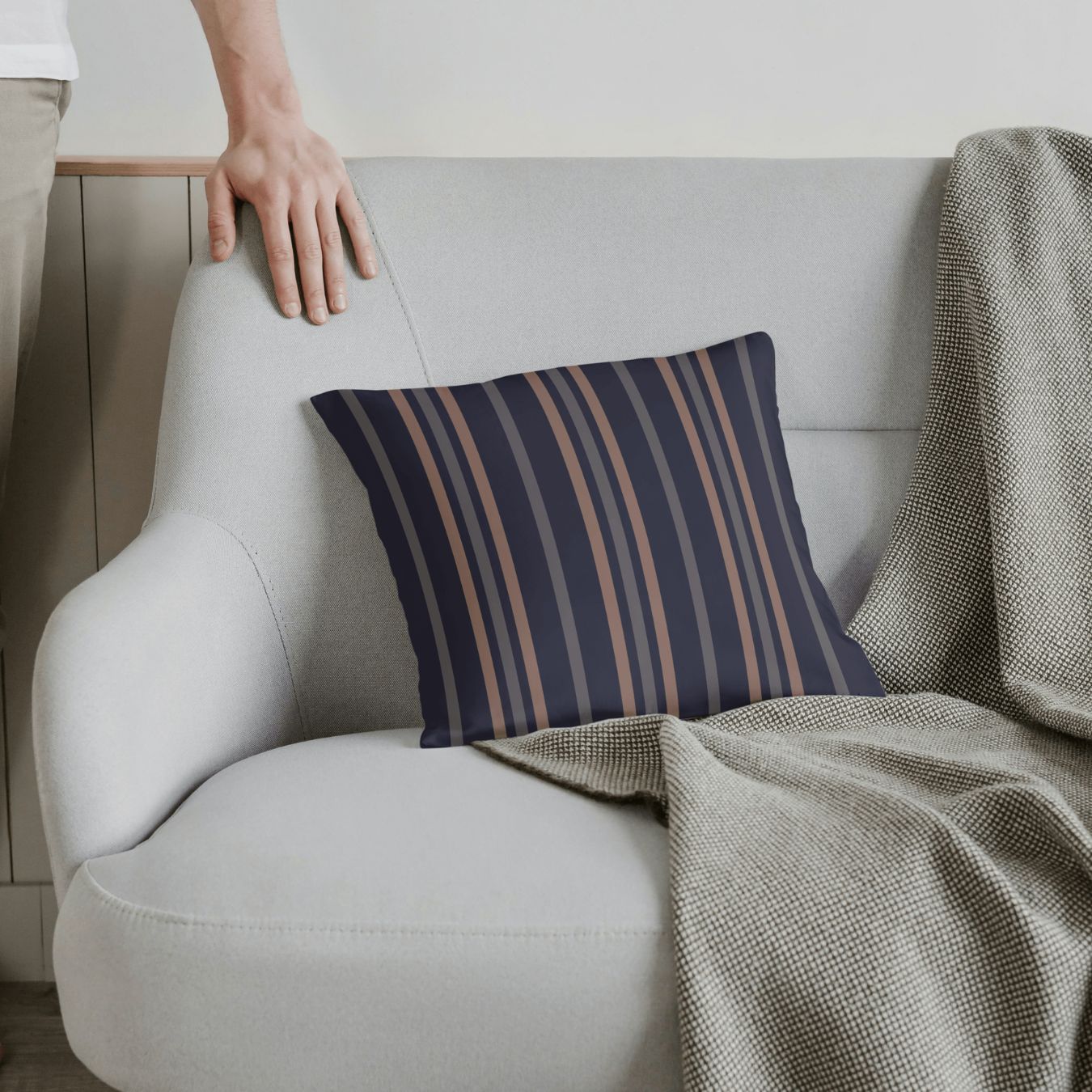 These modern vintage Ivy League throw pillows for gray couch add a sophisticated nostalgia to any living room