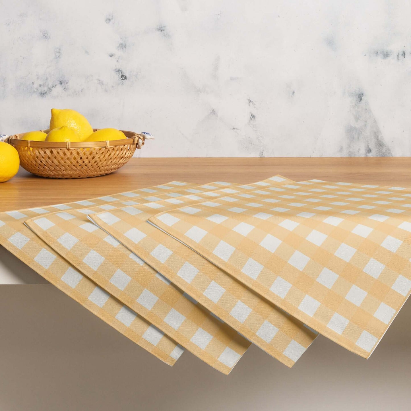 Conni Charming Gingham Placemat Set - yellow
