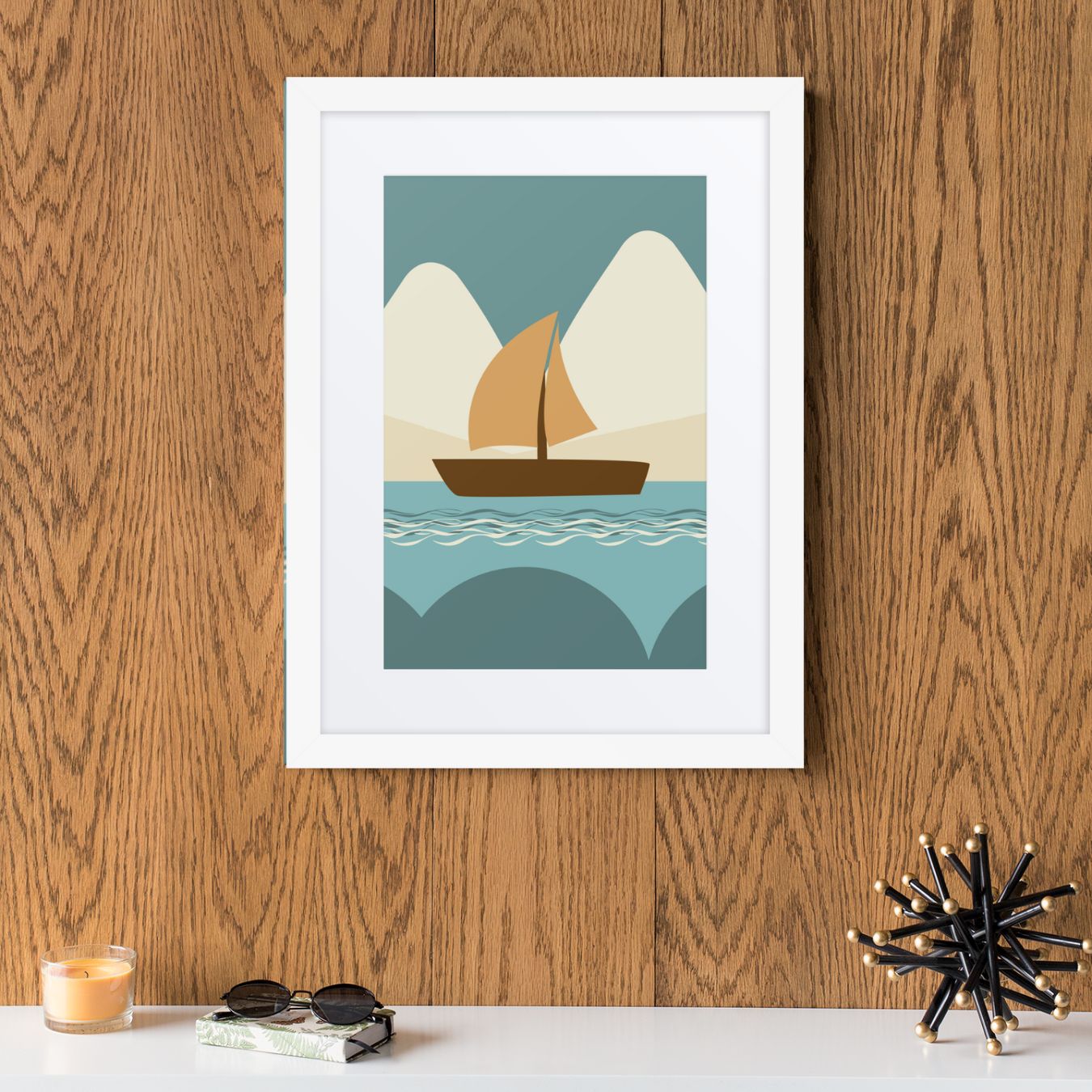 Scotty Mountainous Ocean Framed Poster