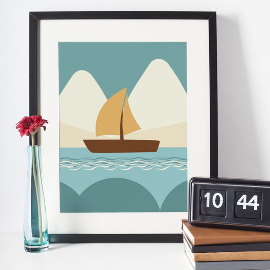 Scotty Mountainous Ocean Framed Poster